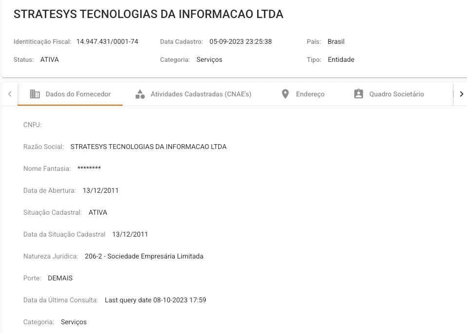 Perfil de fornecedor com cadastro automático no uQualify